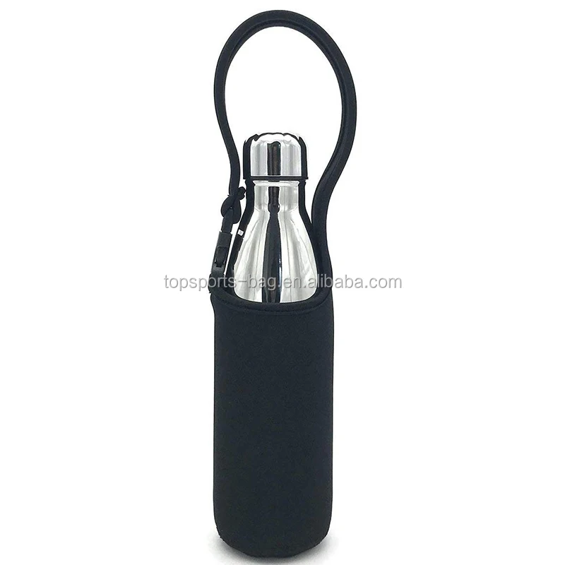 

Waterproof Custom Logo Promotion Neoprene Water Holders 17 OZ Bottle Cooler Cover Handle Strap, Black or custom