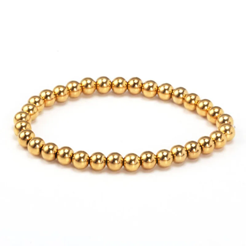 

Wholesale Lucky 14k Gold Filled brassBeads Beaded Stackable Bracelets Beaded Stretch Bracelet Minimalist