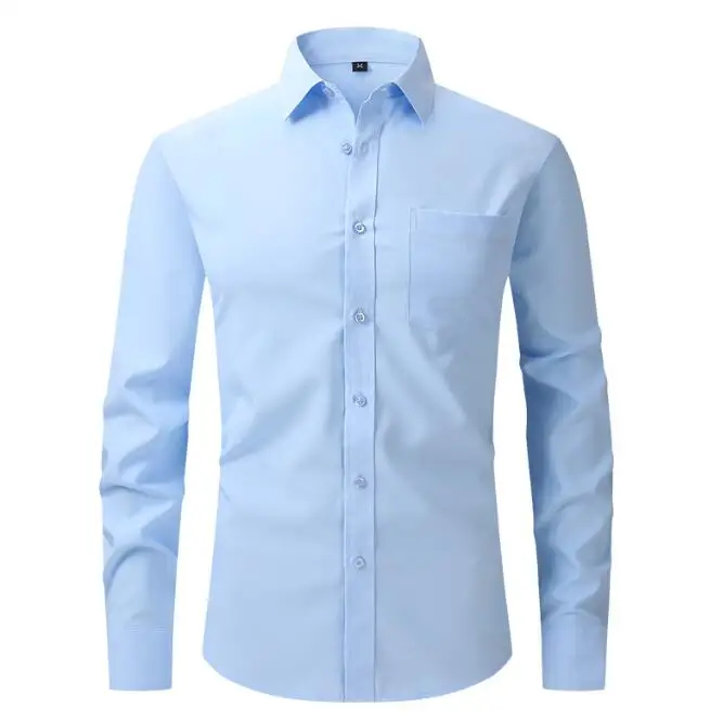 Four-sided Stretch Shirt Men's Top Business Casual Long-sleeved Shirt Professional Shirt for Man