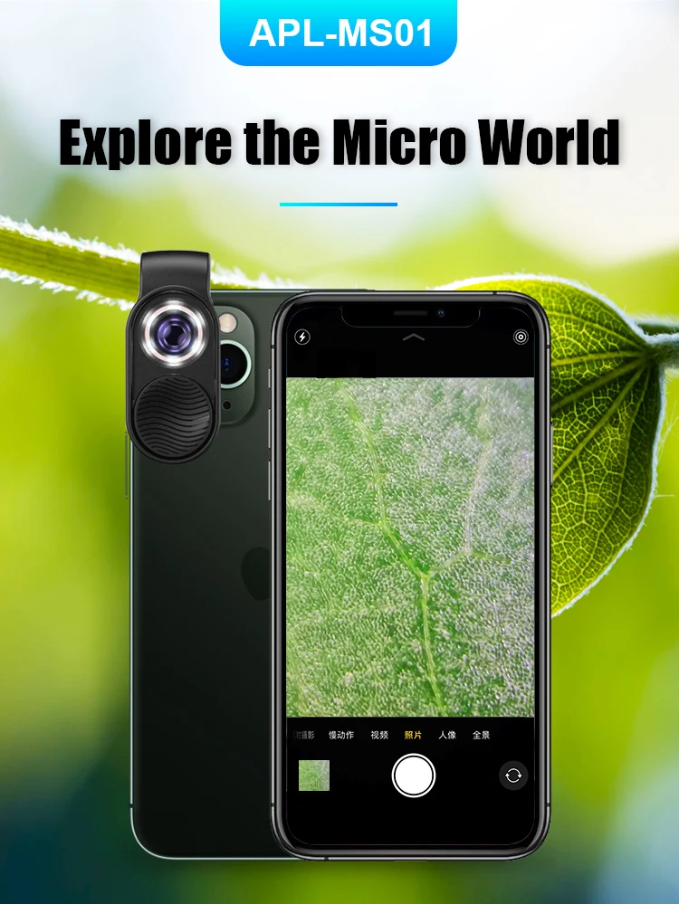 Apexel 100x Smartphone Microscope Lens Magnifier Camera Lens Magnifier