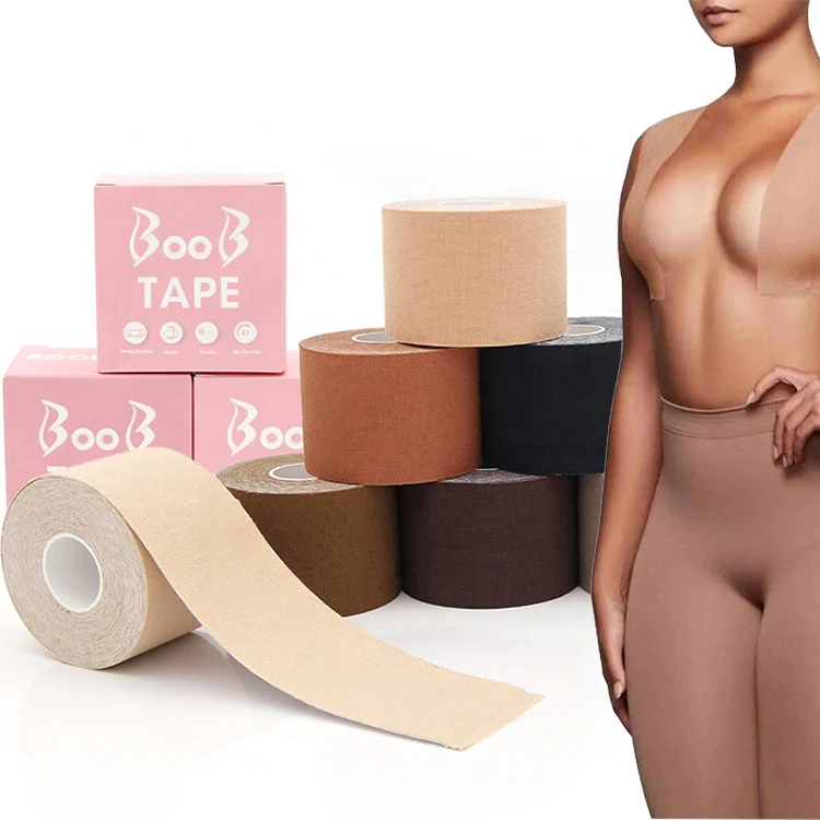 

Good Packaging Breast Tit Stick Bra Boob Lift Tape 4 Inch Boob Tape 2021 Adhesive Boob Tape for Big Cup