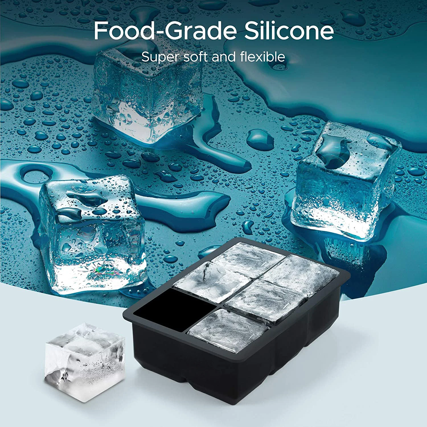 Custom Design Large Bpa Free Food Grade Silicone Sphere Ice Moulds Ball Molds Ice Cube Trays