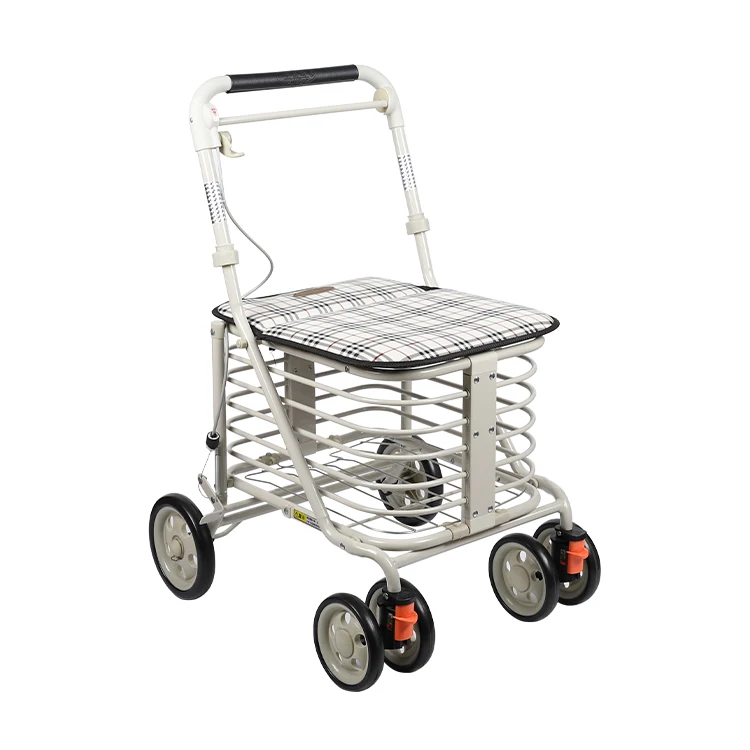 6 Wheels Folding Senior Elderly Portable Adjustable Steel Basket