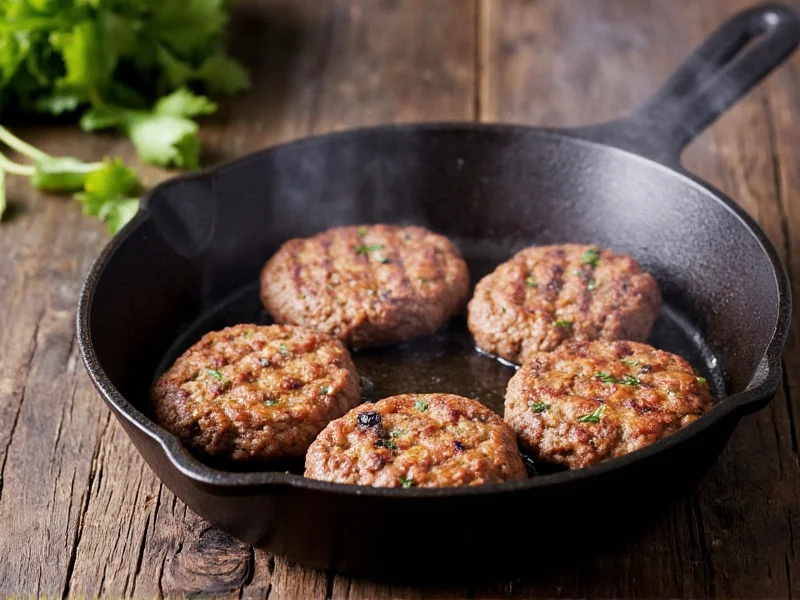 Perfectly grilled black bean burger patties on cast iron