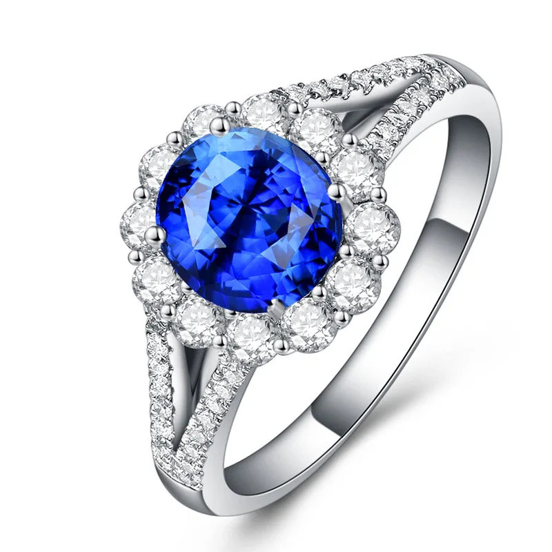 

Charm Fashion Heart Oval sapphire 925 Silver plated The adjustable zircon diamond wedding ring To get married