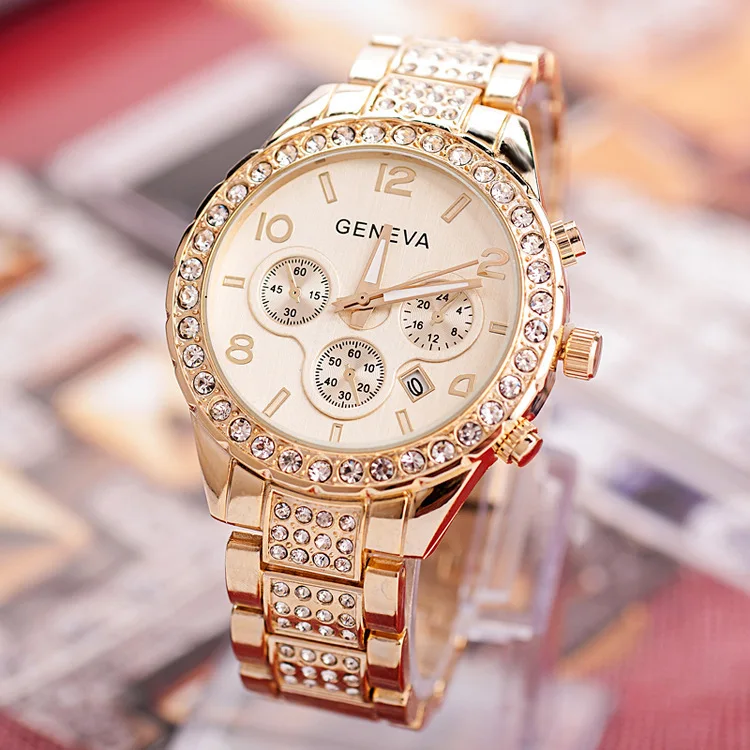 

Free shipping geneva diamond wrist watch GW90