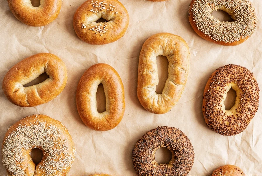Baker applying seeds to bagels