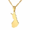 Suomen Tasavalta Map Pendant & Necklaces for Women Suomi/Finland Country Map Jewelry