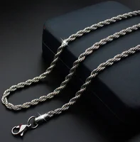 

Custom men and women jewelry fashion twist silver chain stainless steel jewelry necklace jewelry