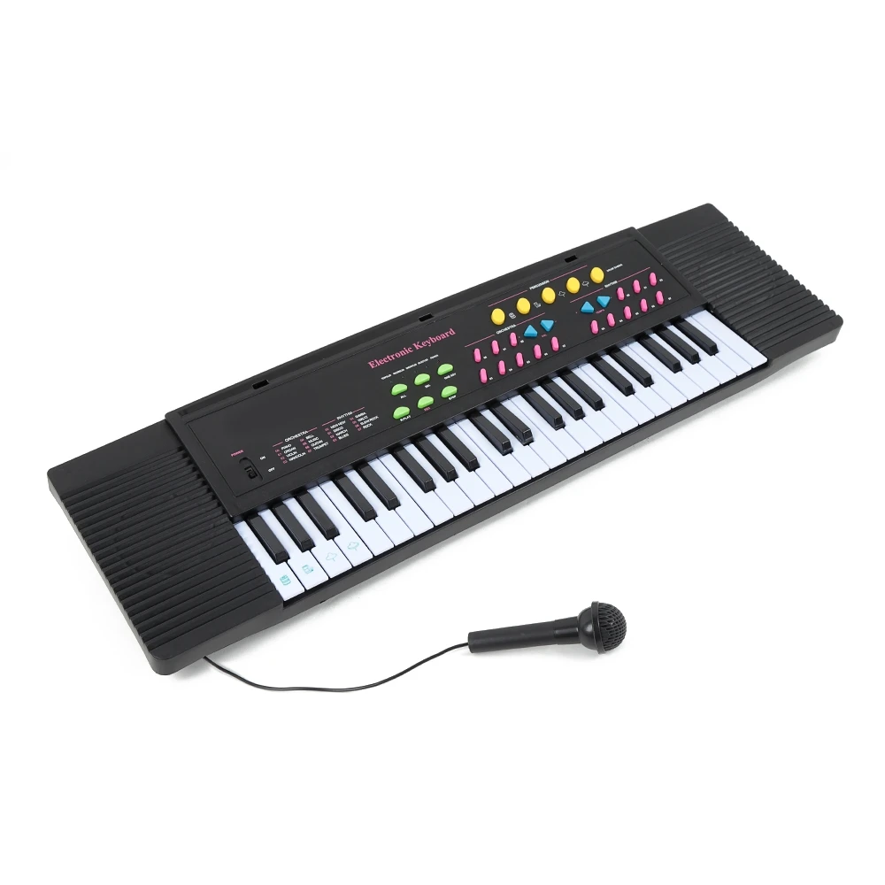 

Children 44-key Middle Electronic Keyboard with Microphone, White and black