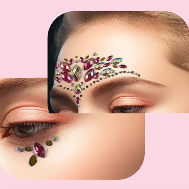 Wholesale Body art Sticker Makeup Party Festival Temporary Crystal Body Jewel Sticker Adhesive Rhinestone Face Gem