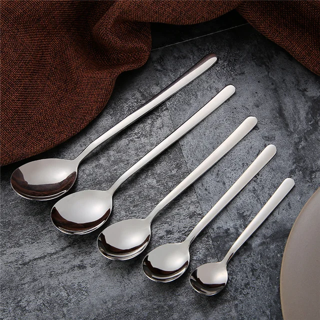 

Stainless steel tableware small dessert coffee spoon kitchen accessories, As show