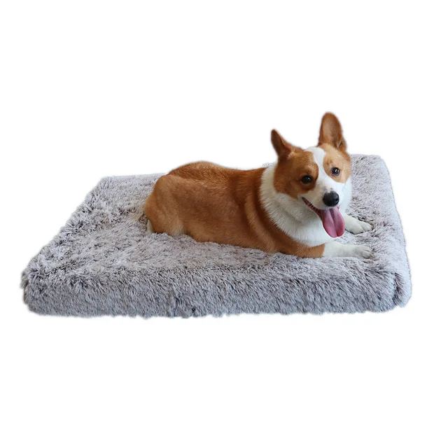 

Dropshipping Anti Slip Rectangle Crate Pad Super Soft Plush Sleeping Mad Removable Washable Cover Dog Sofa Bed