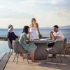 High Quality Outdoor Garden Patio Restaurant Simple Style Wicker Woven Dining Chair And Table Set