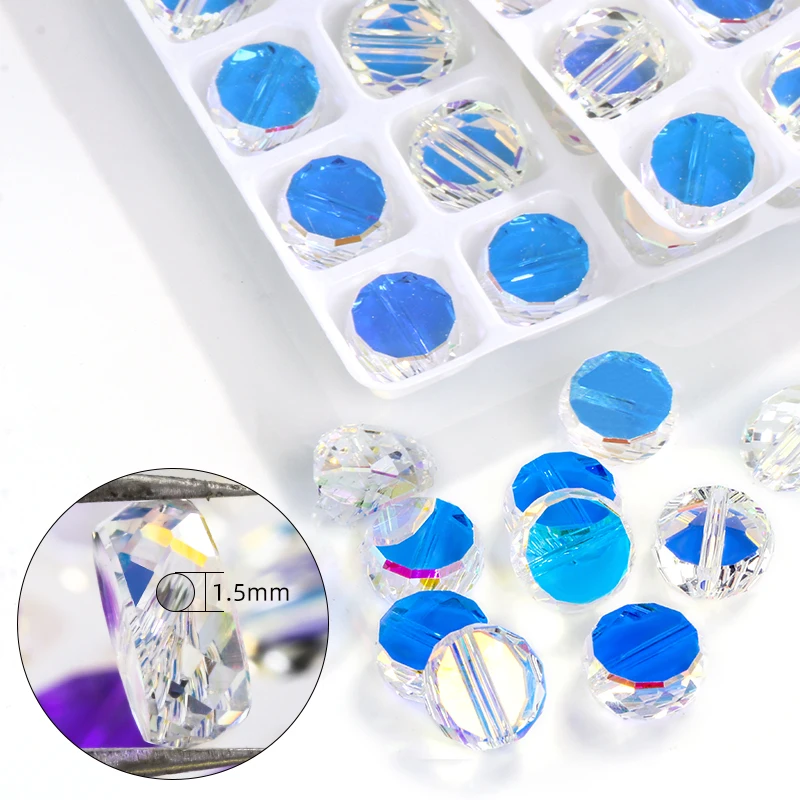 

Loose luxury custom DIY rhinestone products 8mm crystal ab new stone glass round beads with hole for clothes jewelry marking, As show pictures