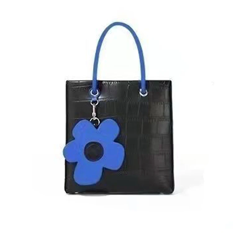 

EM977 Unique personality design blue flower one shoulder bag for women pu leather designer tote bags guangzhou handbag