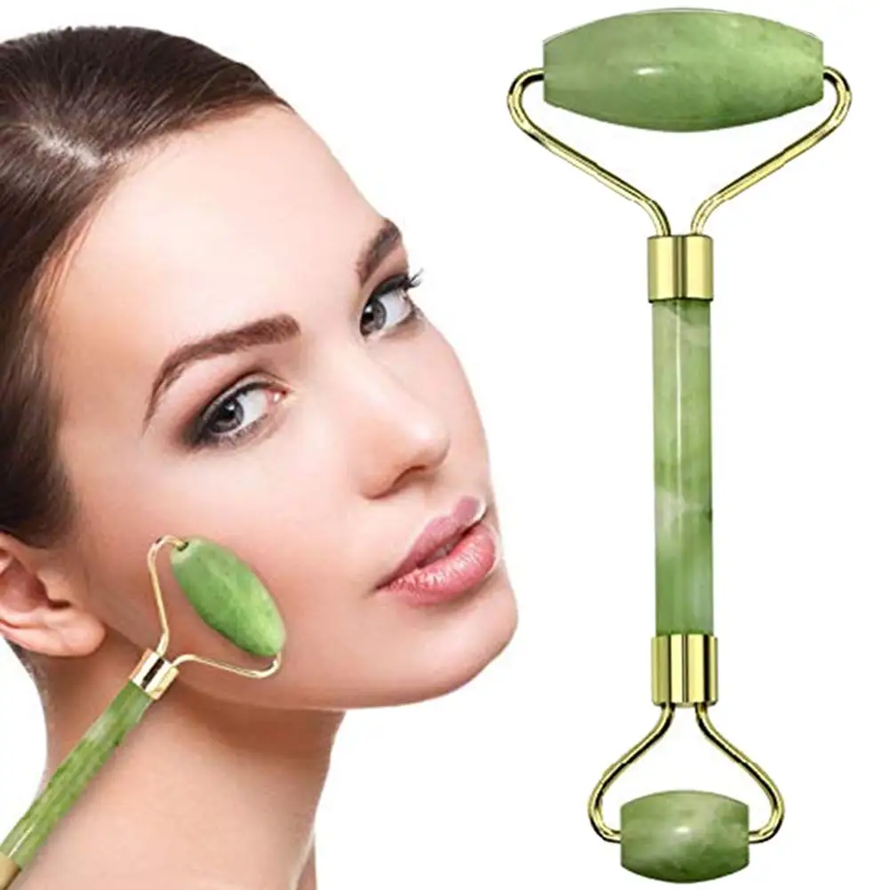 

Face Lift Massager for Relaxation Jade Roller Stone Natural Facial Massage Spa Kit for Women, Green