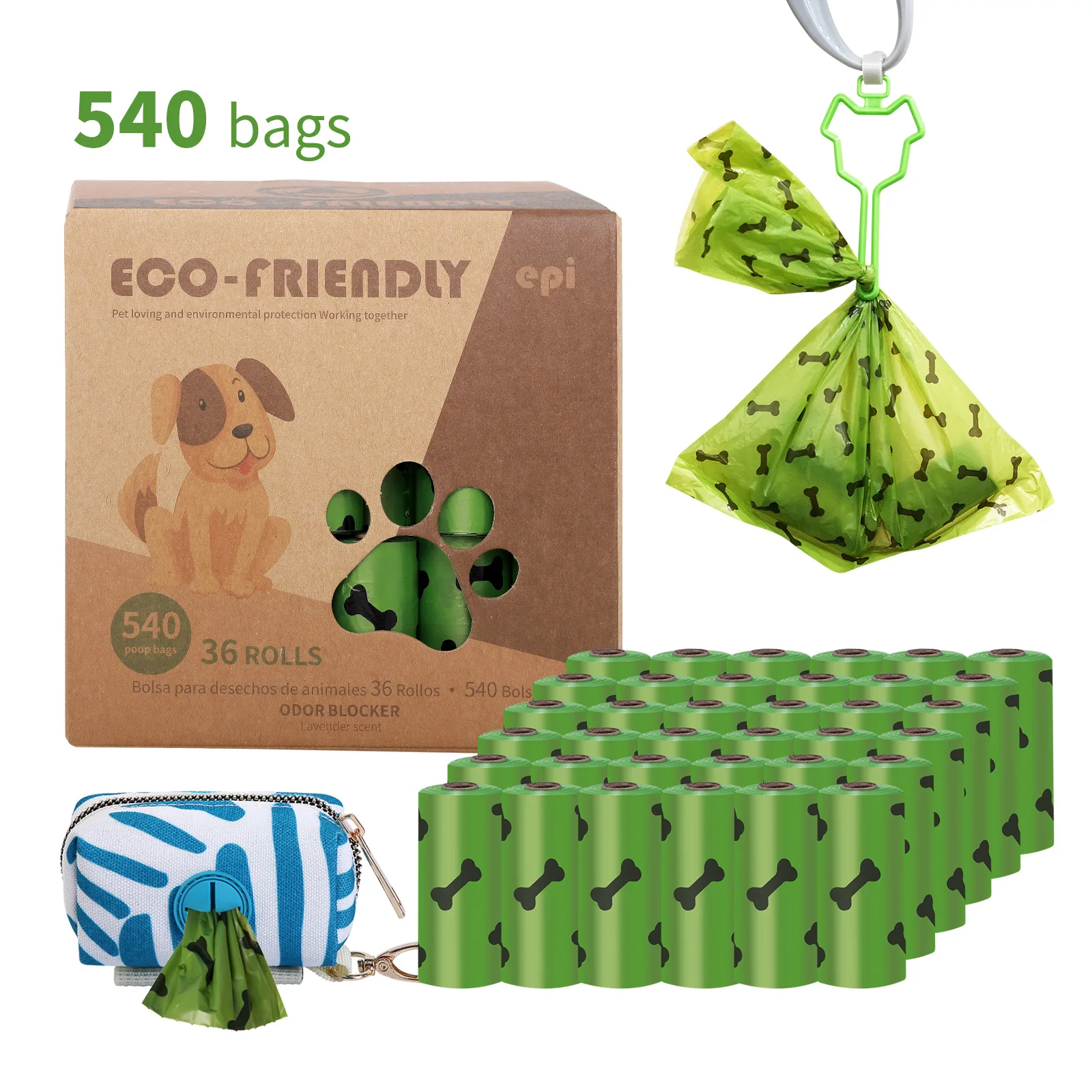 

Amazon Hot Sale Fashion Dog Poop Dispenser Bag Holder Organic Poop Bag Set, Colorful