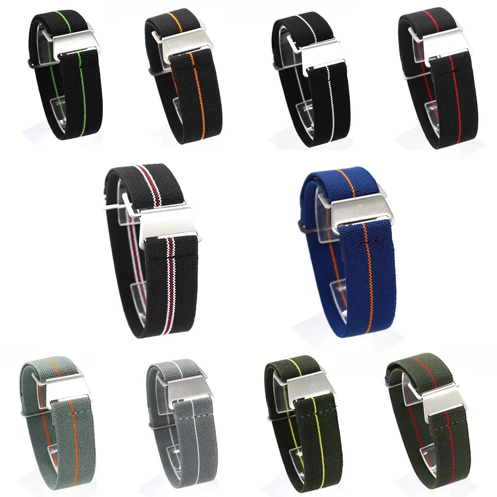 

Factory directly one pieces nato elastic nylon watch strap changeable watch band strap