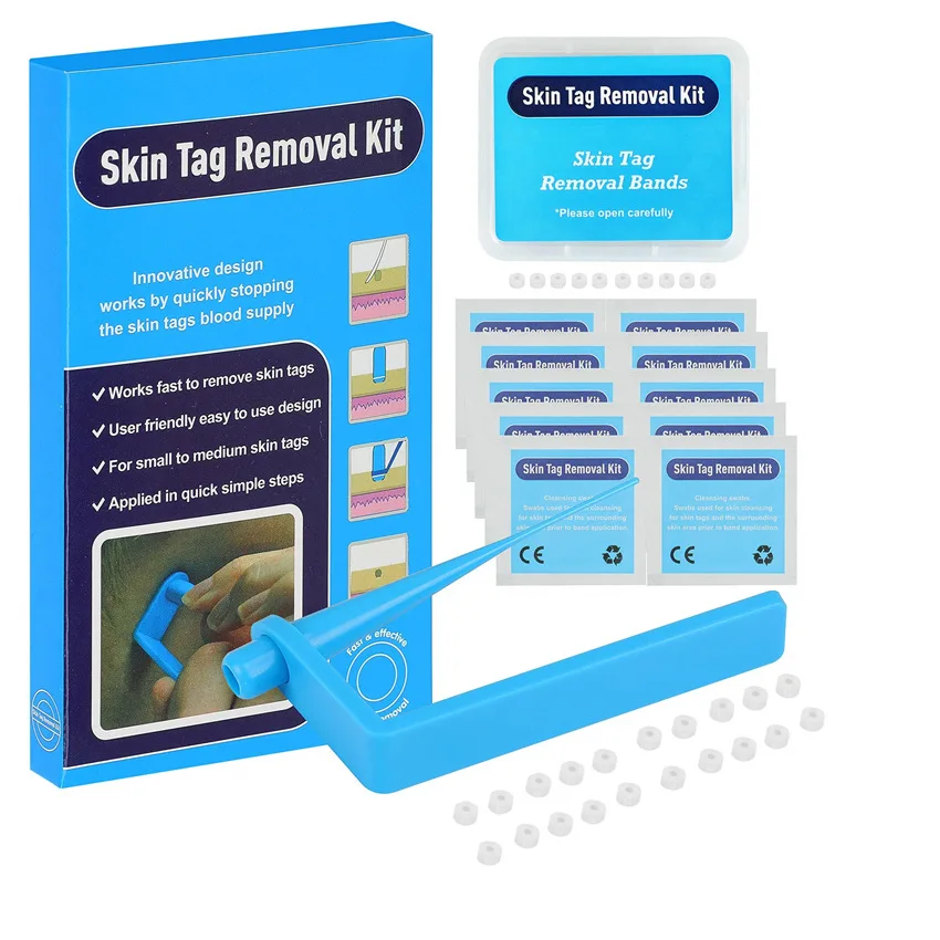 

Blue Set Skin Tag Removal Kit Home Use Mole Wart Remover Equipment Micro Skin Tag Treatment Tool Easy To Clean Skin Care Tool