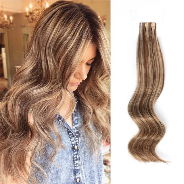 

Large Stock Top Quality Virgin Hair 100 Remy Human Double Drawn Tape Hair Extensions