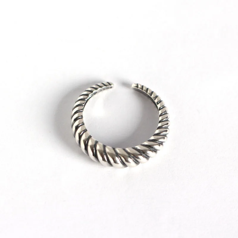 

Korean version simple charm jewelry 925 sterling silver twist open ring, As pics