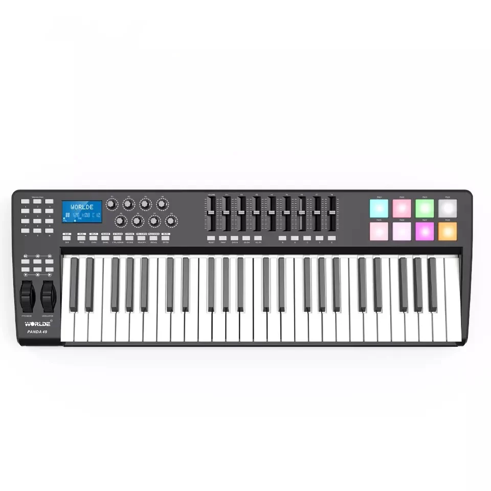 

Worlde Panda 49 key midi keyboard controller 49 key digital music audio studio piano 49key with drum pad for musical instruments
