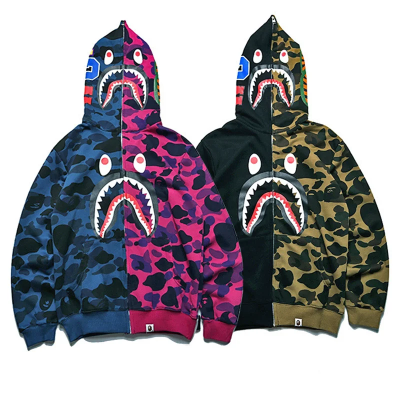 

Amazon top seller 2021 Mens Full Zipper Sweatshirt Fashion Casual Coat Outdoor Hip Hop Funny Tops Bape Hoodie, Customized