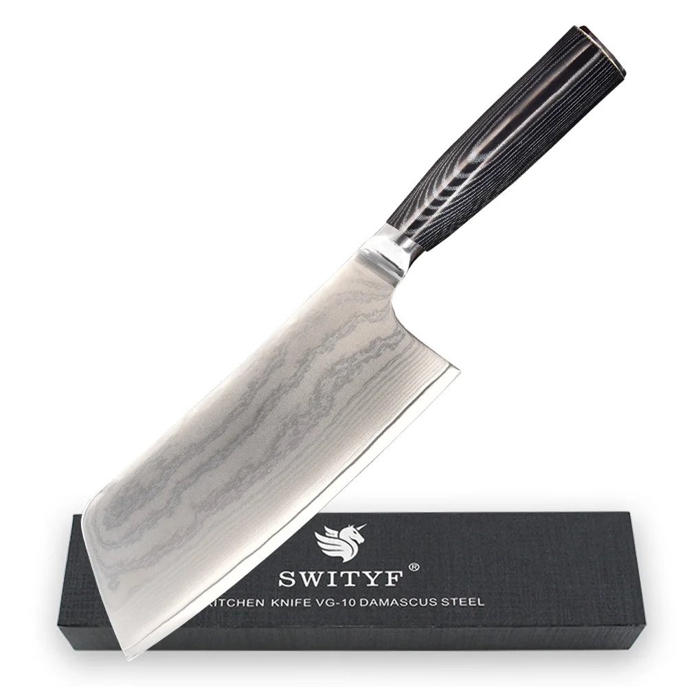 

Restaurant Home Kitchen 7inch VG-10 Damascus steel Butcher Chopper