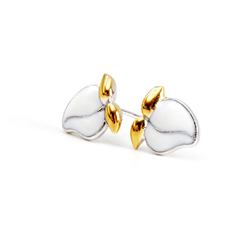 

Reeti 925 Sterling Silver Peach Stud Earrings For Women Elegant Wedding Jewelry Pendientes Mujer Moda