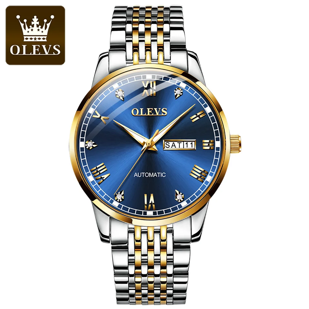 

OLEVS 6602 wholesale oem custom logo luxury diamond classic waterproof automatic stainless mechanical watches