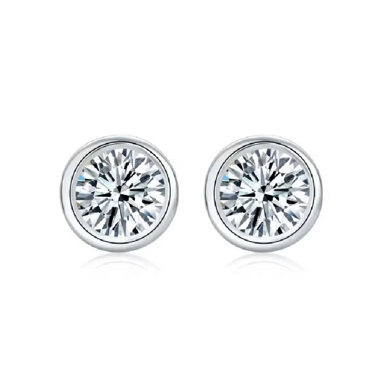 

Dainty 925 silver jewelry with bling moissanite crystal earrings 2020 earrings trendy stud earrings for women