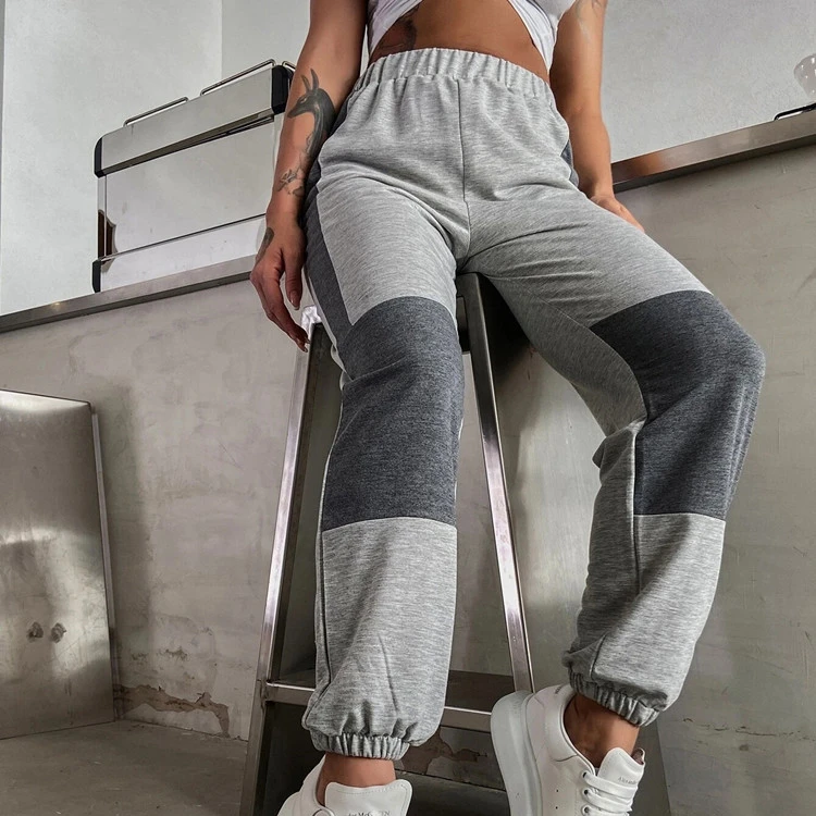 

Fashion Causal Gym Fitness Sweat Jogger Pants Women Street Sport Style Contrast Color Sweatpants