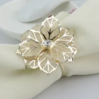 

LJQ001 Wholesale rose gold flower napkin ring for wedding party Valentine's Day table decoration
