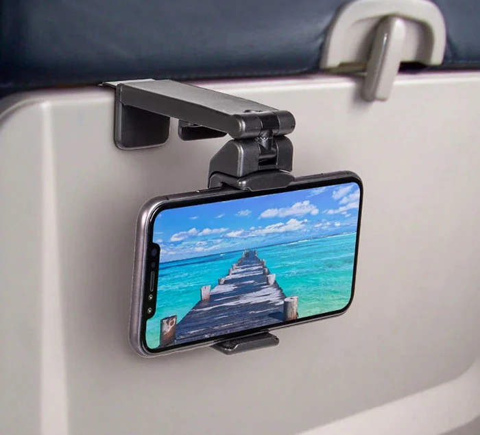 

New Airplane Model Phone Holder 360 degrees Adjustable Stand Travel Portable Foldable Desk Hook