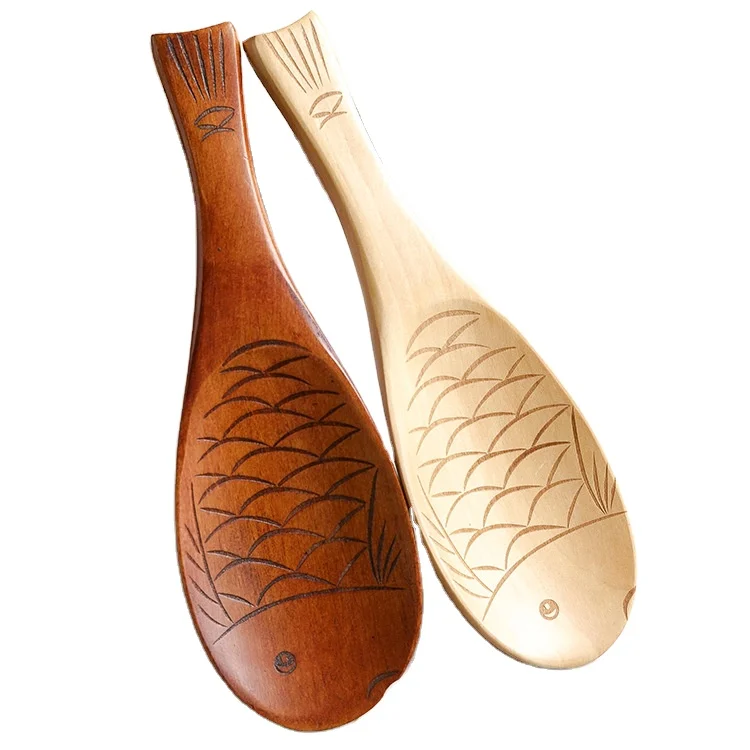 

Wooden Tableware Fish-Shaped Rice Spoon Japanese-Style Rice Shovel Spoon