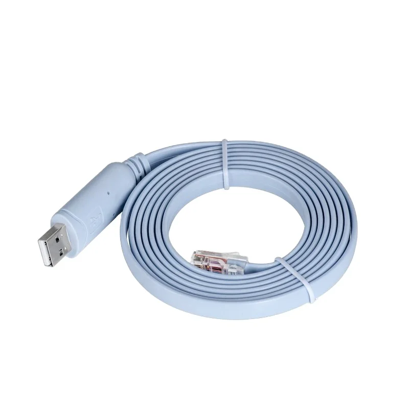 

USB 2.0 MALE to RJ45 8P8C Male Cable Wholesale Price Console Serial Cable With FTDI FT232RL Chip for Routers, Blue