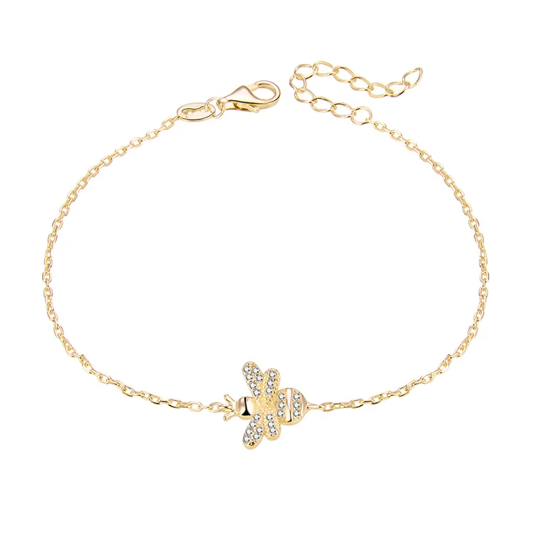 

POLIVA gold plated woman 925 sterling silver high quality jewelry bee bracelet