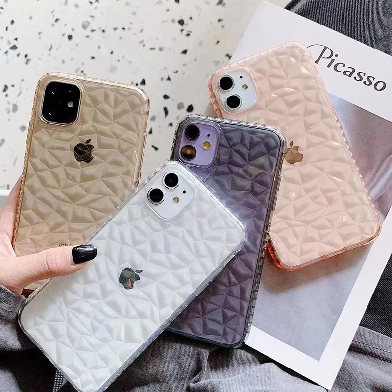 

For iPhone 11 Pro Max Cases Transparent Candy Color Phone Case For iPhone 12 Pro Max X XS XR 7 8 Plus Soft Clear Back Cover