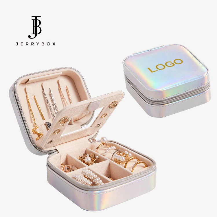 

Custom Logo Holographic Portable Jewellery Jewelry Display Case