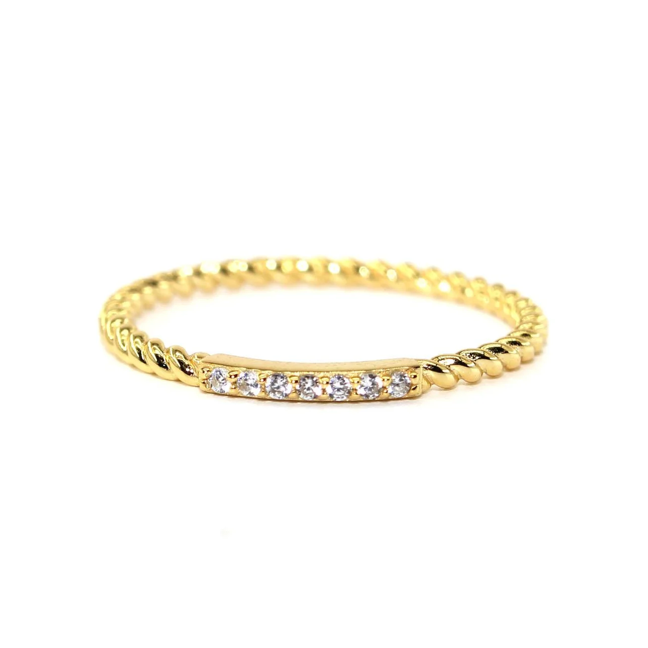 

New Design Twist ring Gemstone Zircon sterling silver vermeil gold plated stackable ring fashion women jewelry