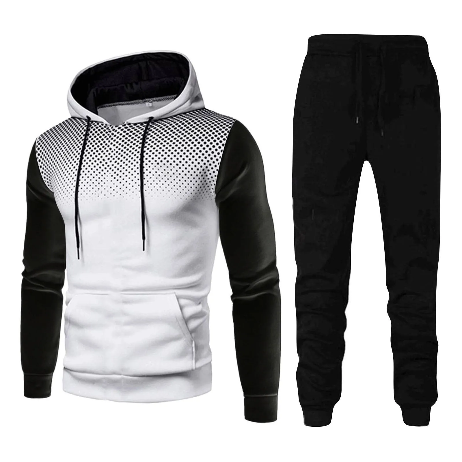 

High Quality Polyester Spandex Sweat Suits Sets Fall Plain Sports Wear 2 Piece Mens hoodie SweatSuits