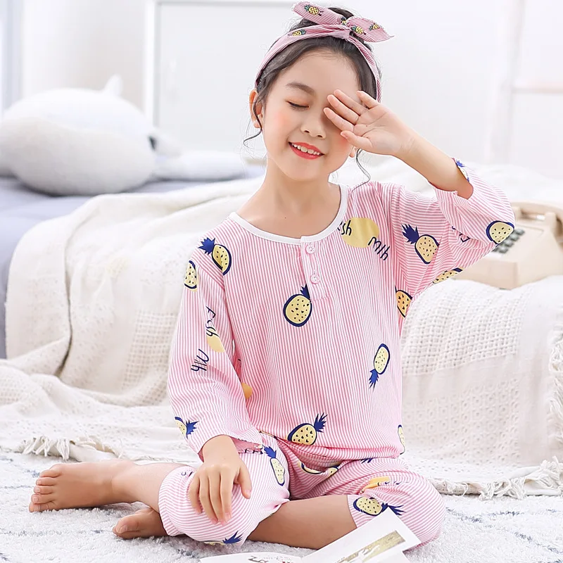

Shunying OEM Pakaian Anak-anak Cool Shirt Fashion Pajama Set Thin Boutique Girl Cute Kids Clothing