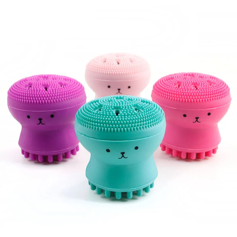 

2020 Portable Octopus Shape Face Soft Facial Brush Woman Silicone Facial Cleansing Brush for Girl Mini Facial Massage