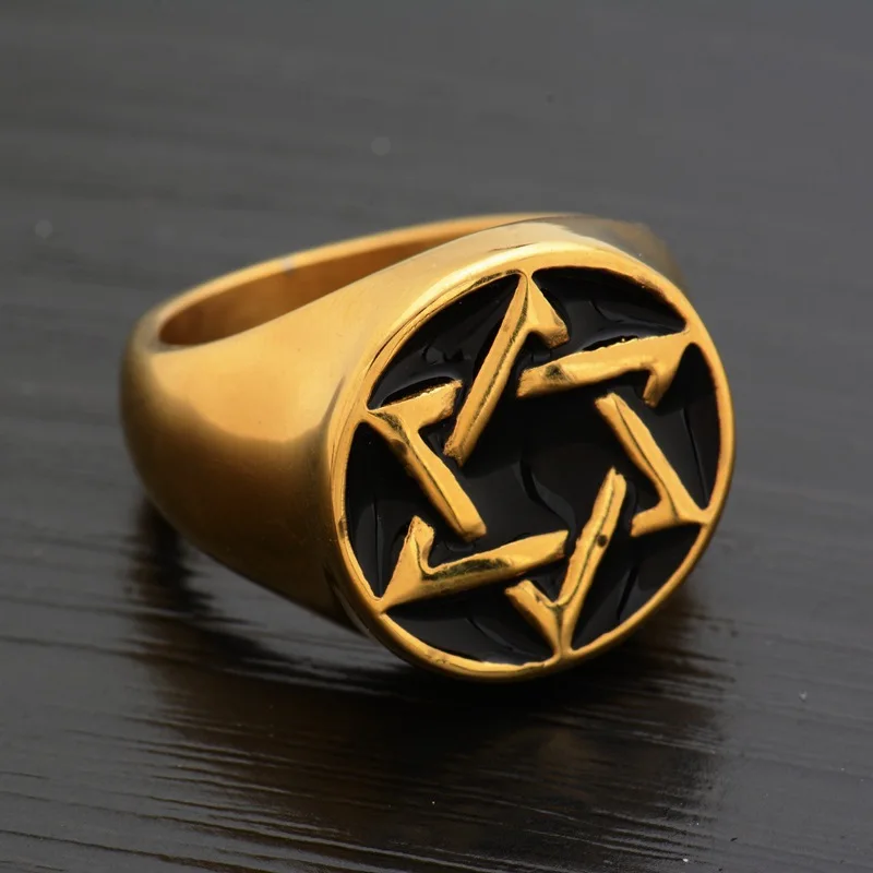 

Religious Jewelry Stainless Steel David Star 18K Gold Gold Ring for Men Star of David Ring Gold