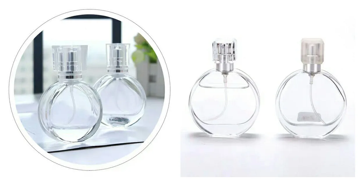 Factory Produced Crystal Mini Round Luxury Empty Refillable Atomizer Spray Glass Perfume Bottle