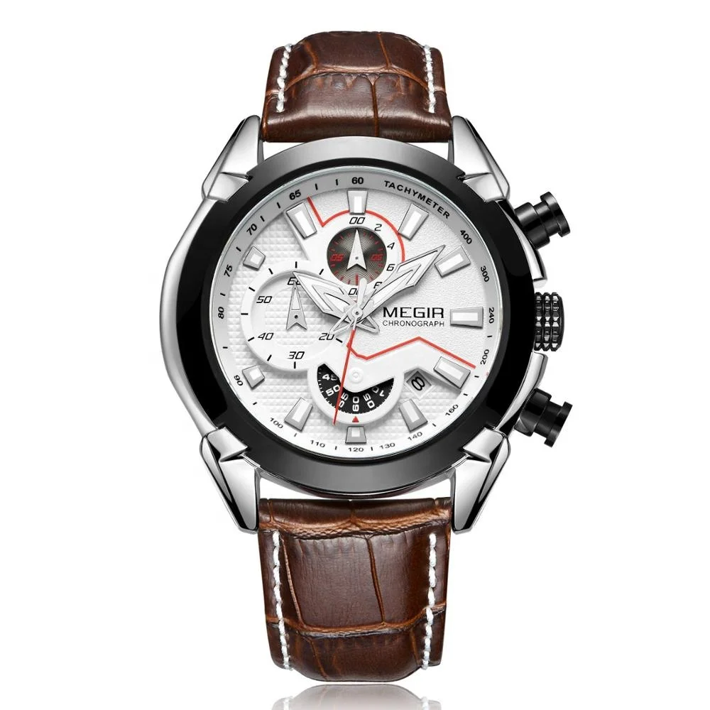 

MEGIR Chronograph Sport Watch 2065 Men Army Military Quartz Watches Clock Men Wrist Watch Hour Relogio Masculino