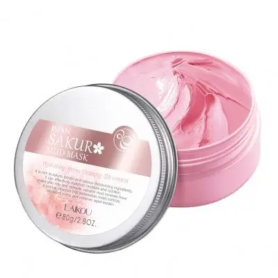 

LAIKOU Skin Care Pore Cleansing Oil Control Moisturizing Natural Organic Sakura Face Mud Mask, Pink