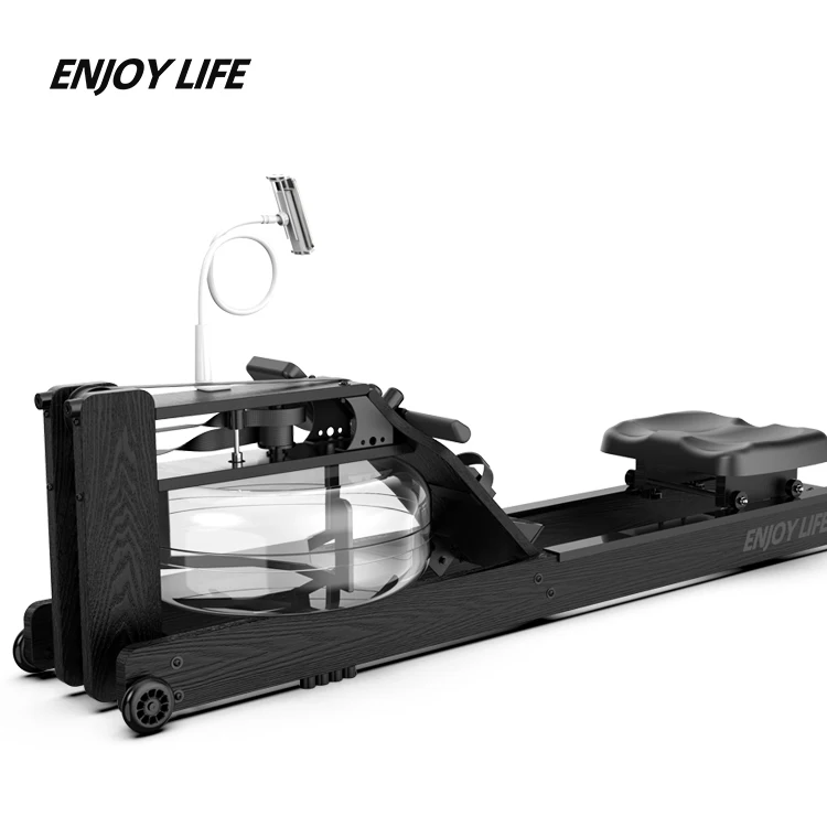 
body building rowing machine cardio hydraulic row machine transport wheels water rower 