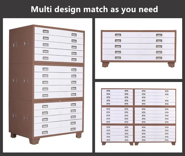 Metal A1 Paper Drawing Flat File Map Filing Storage Steel